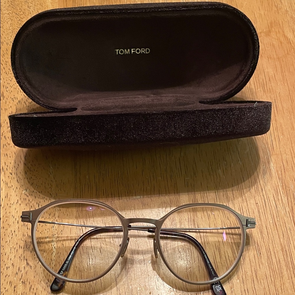 Tom Ford Rose Gold Round Glasses with Case